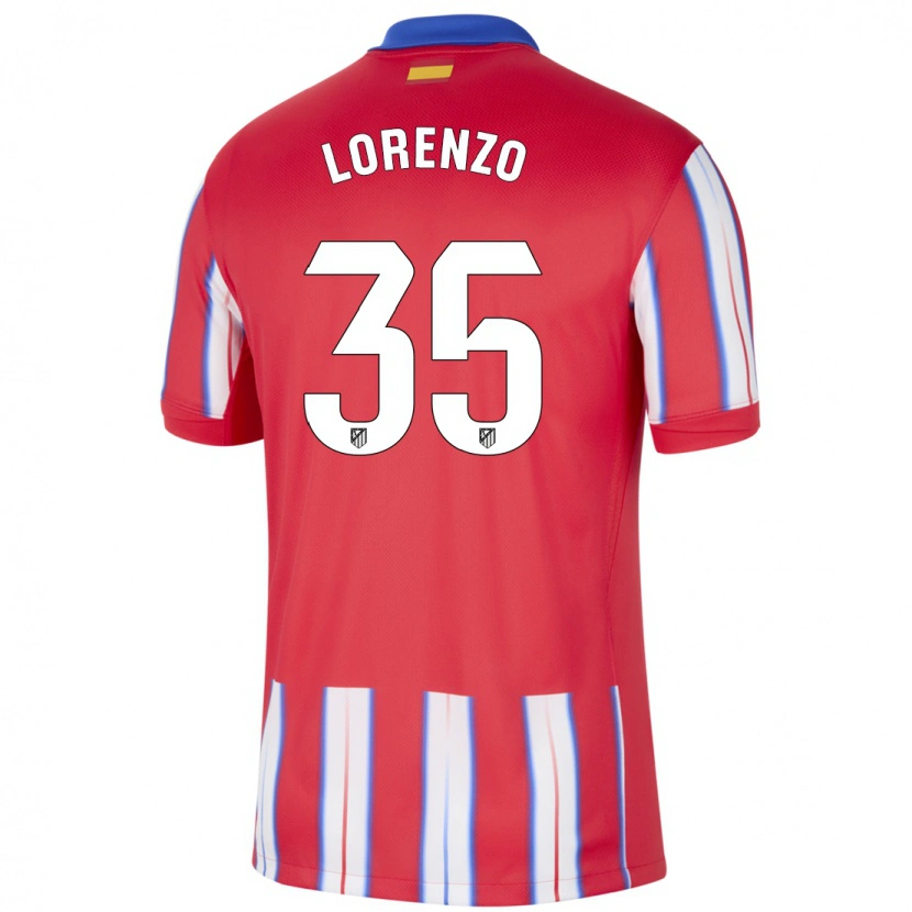 Danxen Dětské Diego Lorenzo #35 Červená Bílá Modrá Domů Hráčské Dresy 2024/25 Dres