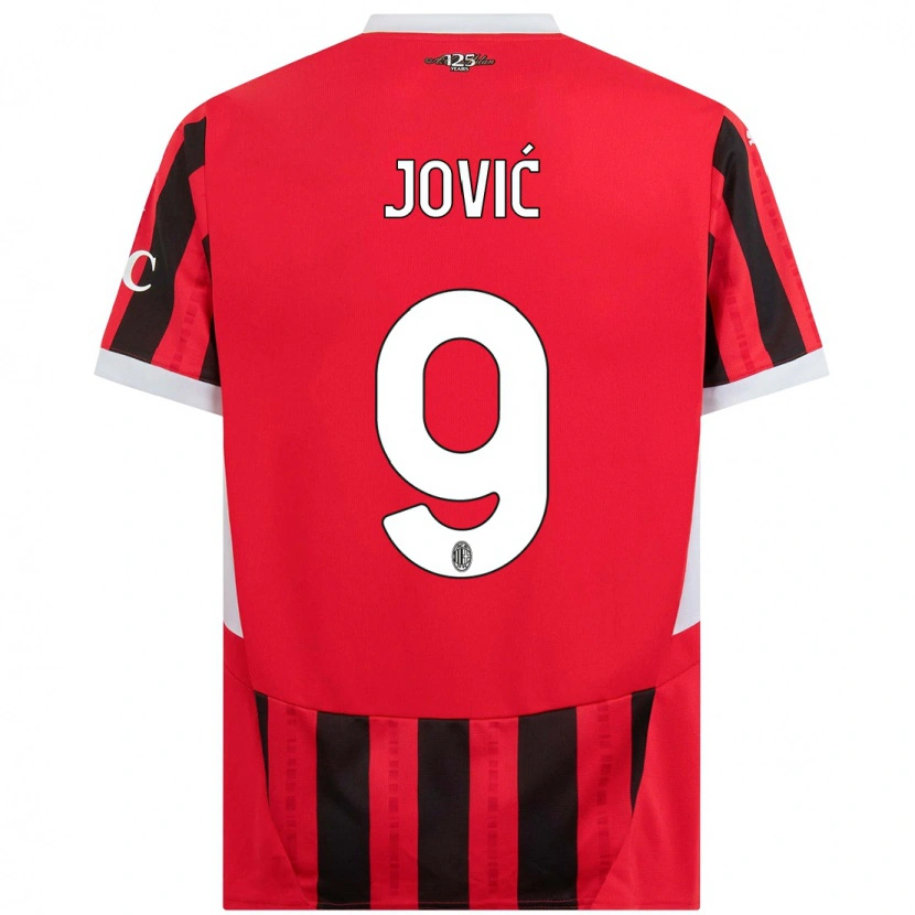 Danxen Dětské Luka Jović #9 Červená Černá Domů Hráčské Dresy 2024/25 Dres