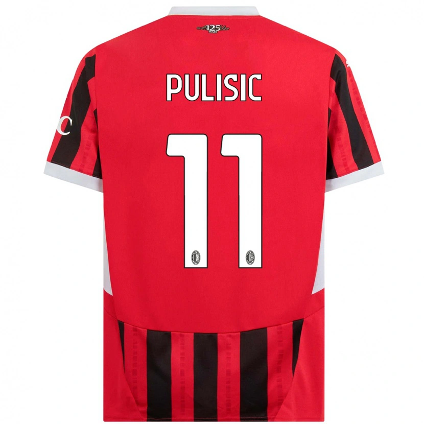 Danxen Dětské Christian Pulisic #11 Červená Černá Domů Hráčské Dresy 2024/25 Dres