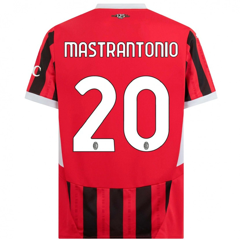 Danxen Dětské Davide Mastrantonio #20 Červená Černá Domů Hráčské Dresy 2024/25 Dres