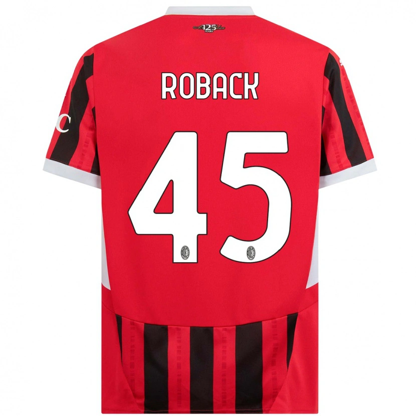 Danxen Dětské Emil Roback #45 Červená Černá Domů Hráčské Dresy 2024/25 Dres