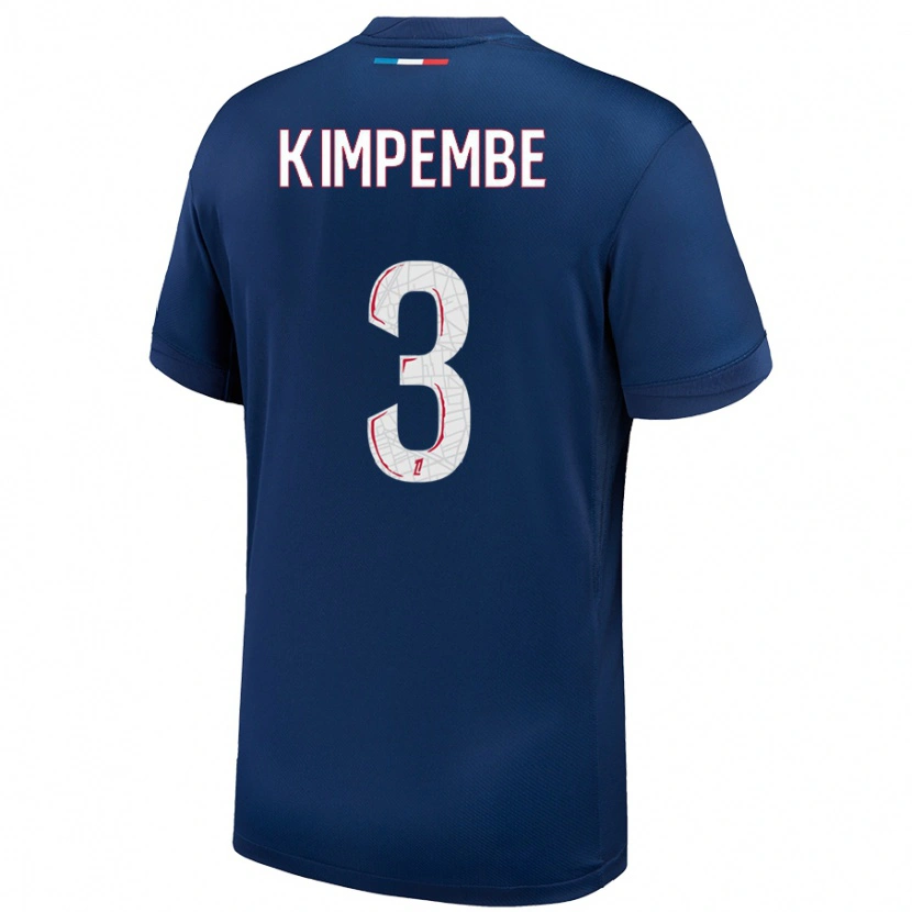 Danxen Dětské Presnel Kimpembe #3 Námořnická Modrá Bílá Domů Hráčské Dresy 2024/25 Dres