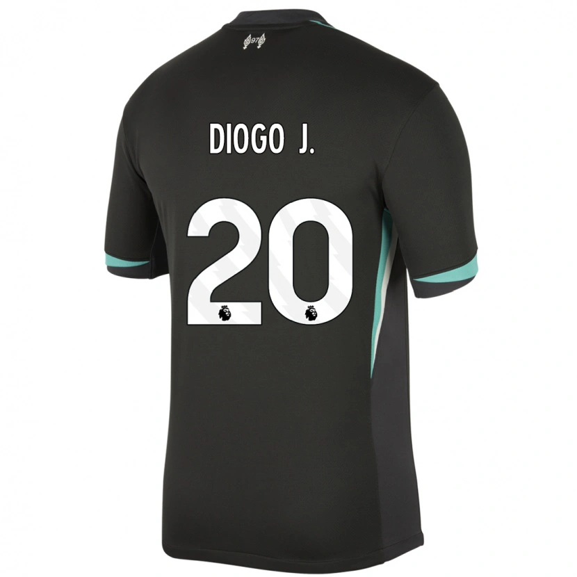 Danxen Dětské Diogo Jota #20 Černá Antracitově Bílá Daleko Hráčské Dresy 2024/25 Dres