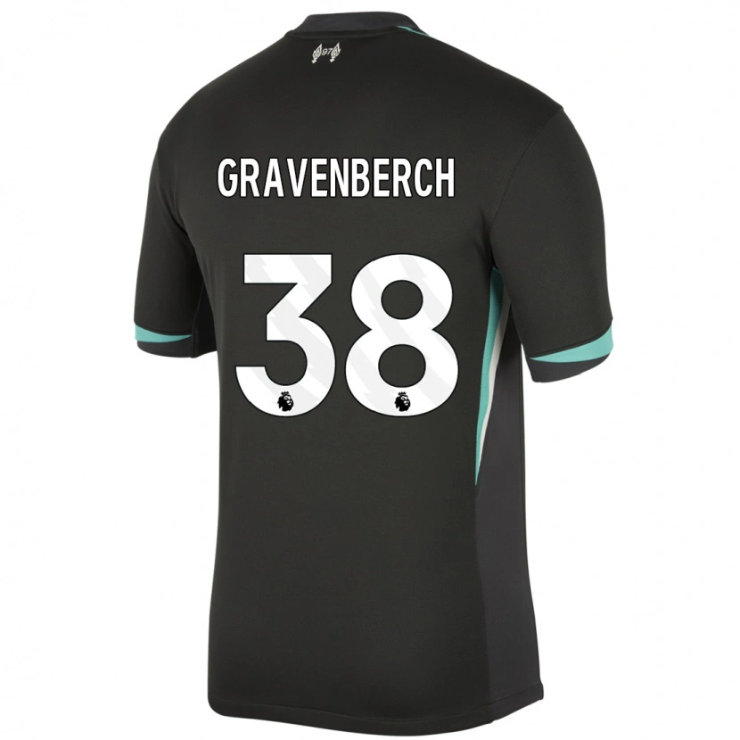 Danxen Dětské Ryan Gravenberch #38 Černá Antracitově Bílá Daleko Hráčské Dresy 2024/25 Dres