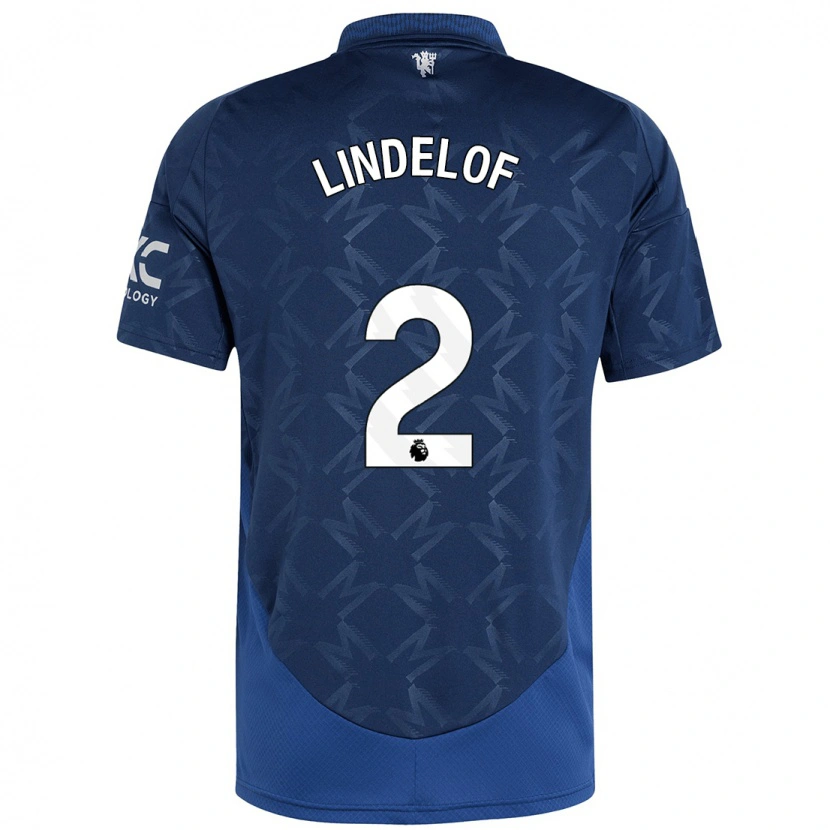 Danxen Dětské Victor Lindelöf #2 Indigo Daleko Hráčské Dresy 2024/25 Dres