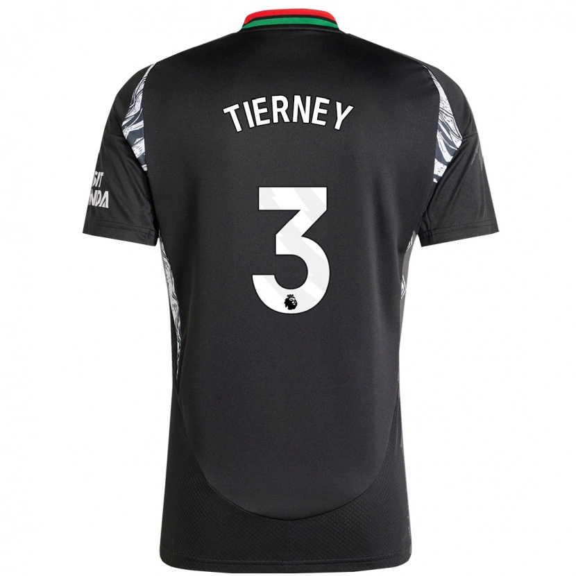 Danxen Dětské Kieran Tierney #3 Černý Daleko Hráčské Dresy 2024/25 Dres