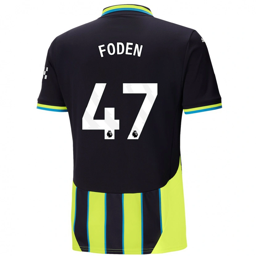 Danxen Dětské Phil Foden #47 Modrá Žlutá Daleko Hráčské Dresy 2024/25 Dres