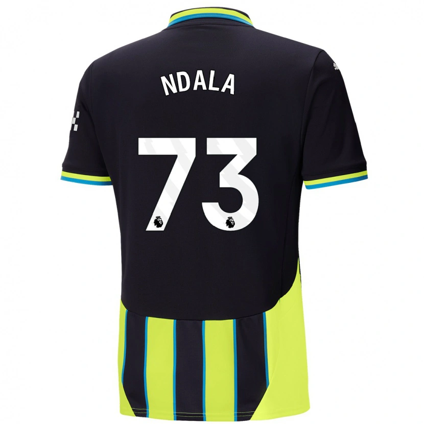 Danxen Dětské Joel Ndala #73 Modrá Žlutá Daleko Hráčské Dresy 2024/25 Dres