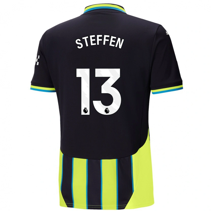 Danxen Dětské Zack Steffen #13 Modrá Žlutá Daleko Hráčské Dresy 2024/25 Dres