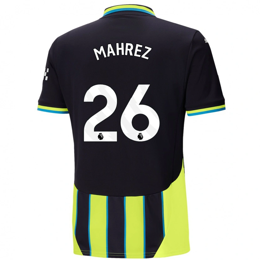 Danxen Dětské Riyad Mahrez #26 Modrá Žlutá Daleko Hráčské Dresy 2024/25 Dres