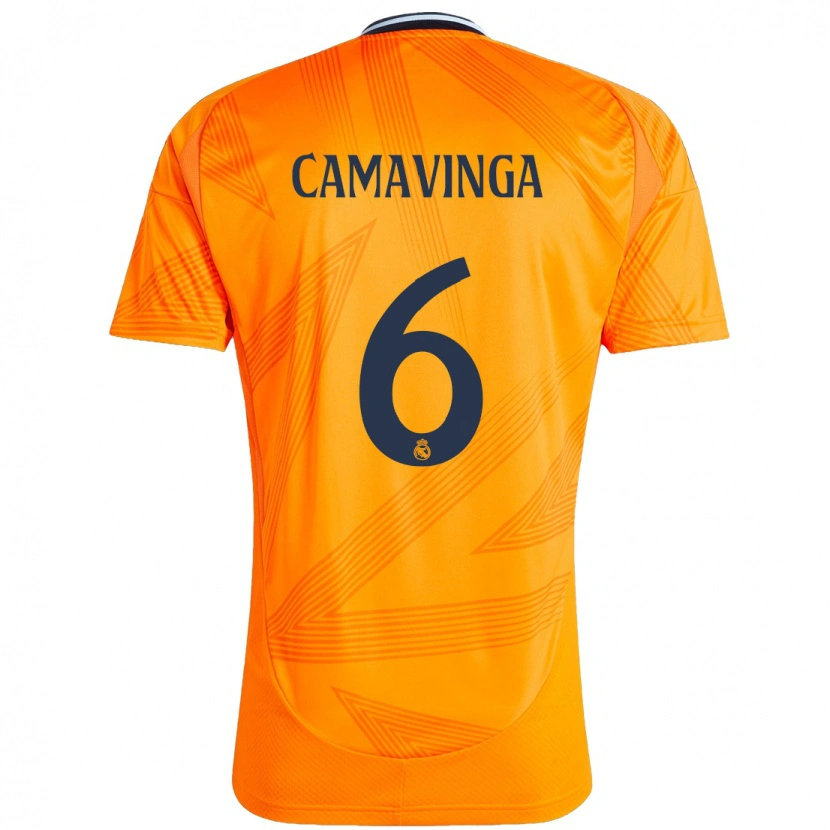 Danxen Dětské Eduardo Camavinga #6 Pomerančový Daleko Hráčské Dresy 2024/25 Dres