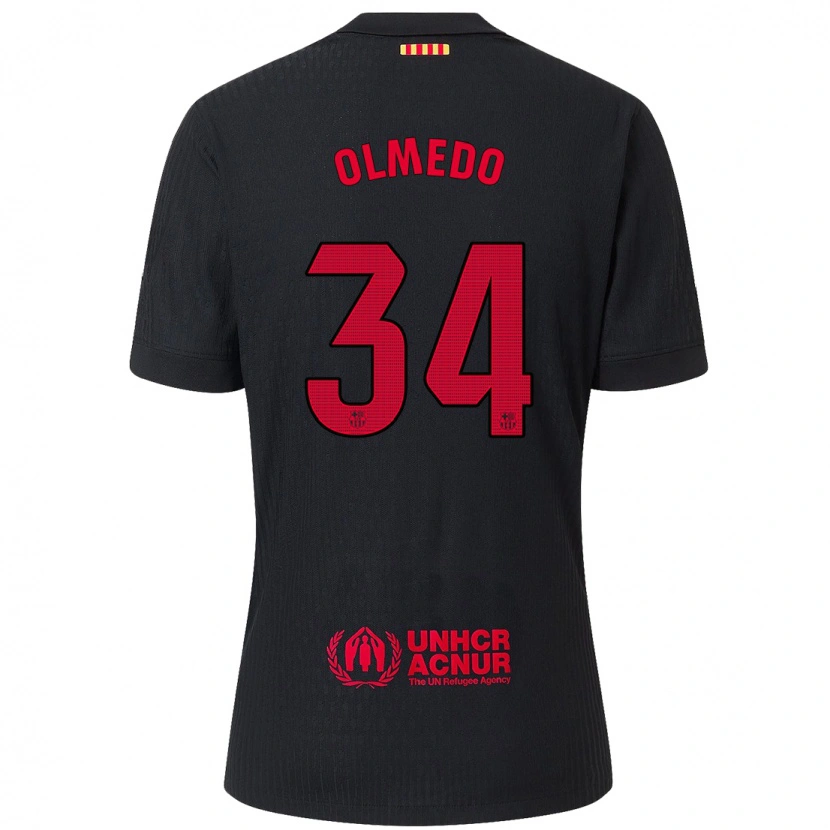 Danxen Dětské Alexis Olmedo #34 Černá Červená Daleko Hráčské Dresy 2024/25 Dres