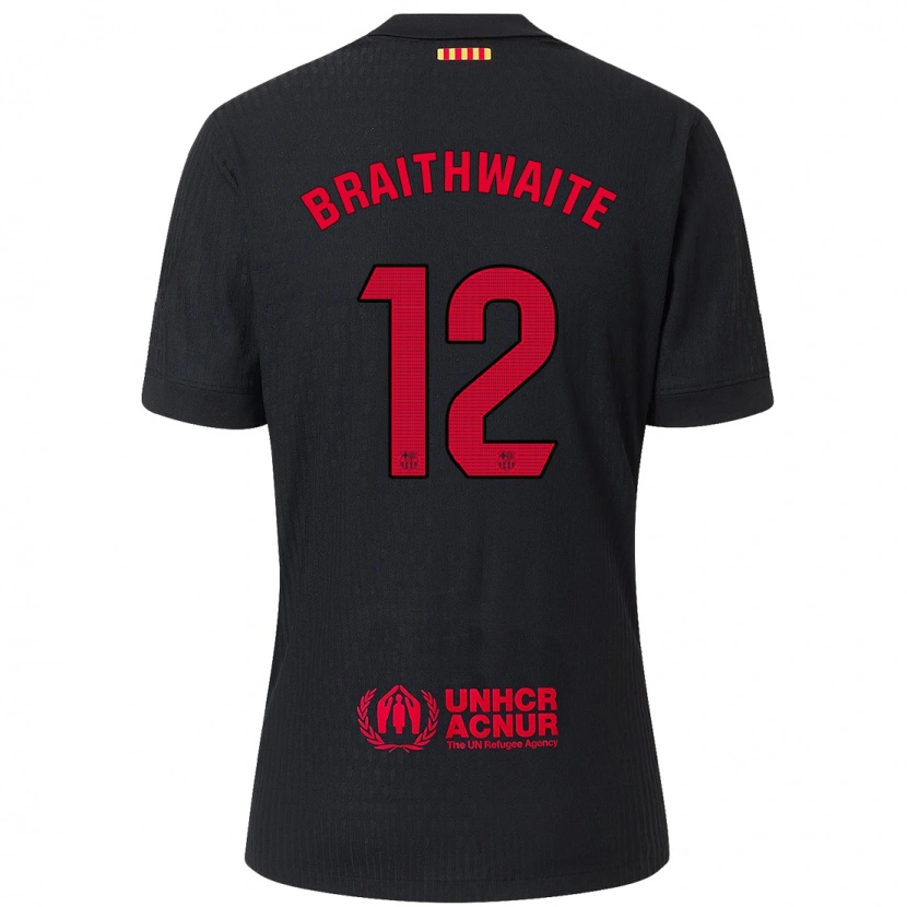 Danxen Dětské Martin Braithwaite #12 Černá Červená Daleko Hráčské Dresy 2024/25 Dres