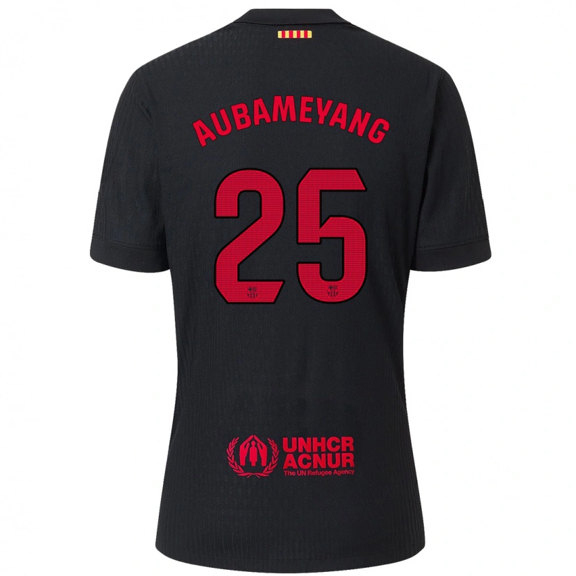 Danxen Dětské Pierre Emerick Aubameyang #25 Černá Červená Daleko Hráčské Dresy 2024/25 Dres