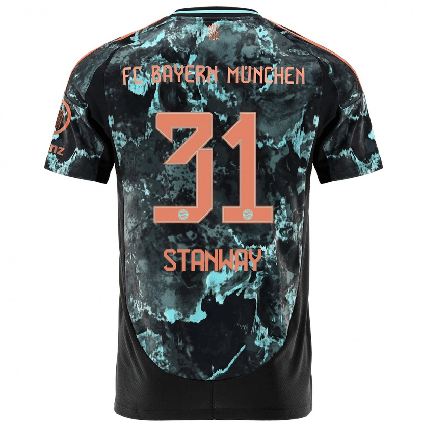 Danxen Dětské Georgia Stanway #31 Černý Daleko Hráčské Dresy 2024/25 Dres