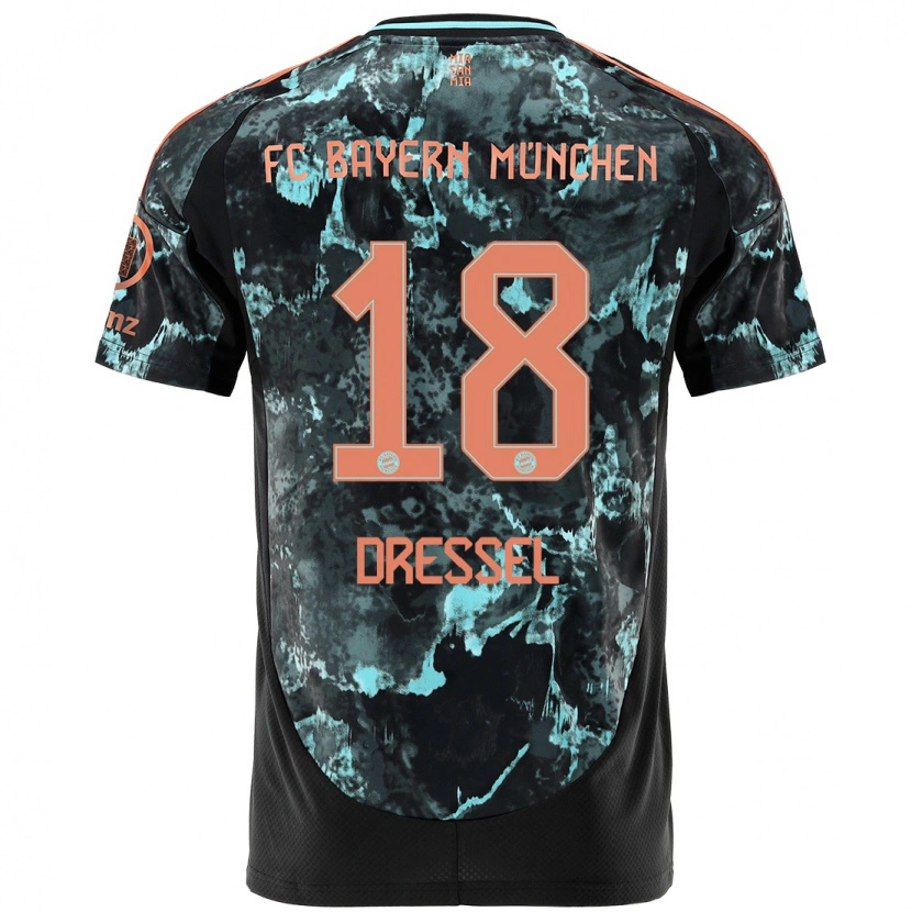 Danxen Dětské Timon Dressel #18 Černý Daleko Hráčské Dresy 2024/25 Dres