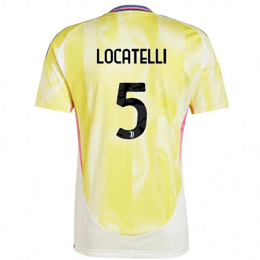 Danxen Dětské Manuel Locatelli #5 Solární Žlutá Daleko Hráčské Dresy 2024/25 Dres