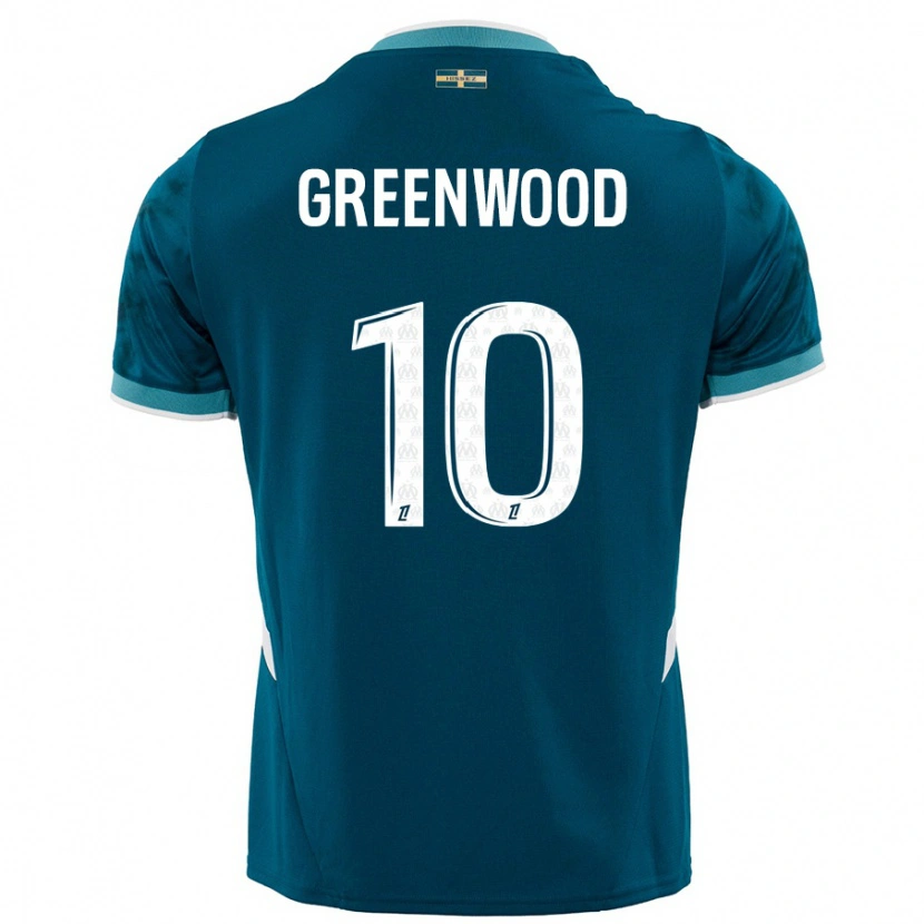 Danxen Dětské Mason Greenwood #10 Tyrkysově Modré Daleko Hráčské Dresy 2024/25 Dres