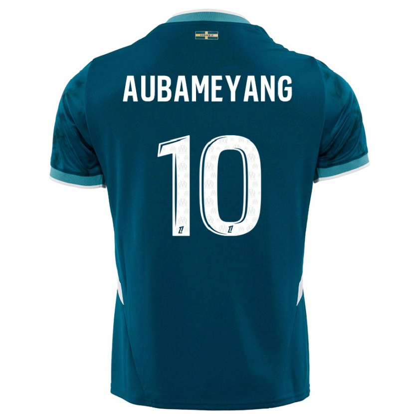 Danxen Dětské Pierre-Emerick Aubameyang #10 Tyrkysově Modré Daleko Hráčské Dresy 2024/25 Dres