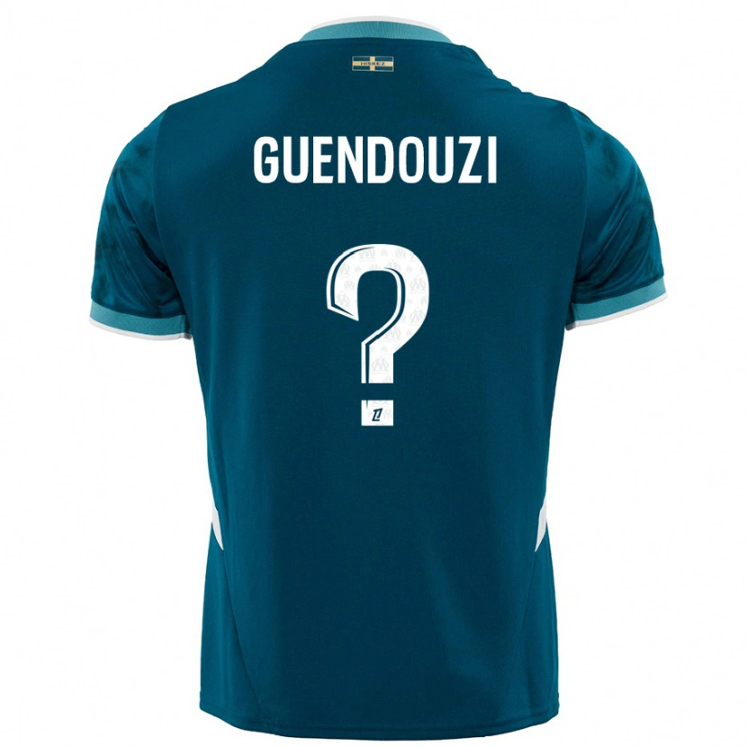 Danxen Dětské Milan Guendouzi #0 Tyrkysově Modré Daleko Hráčské Dresy 2024/25 Dres