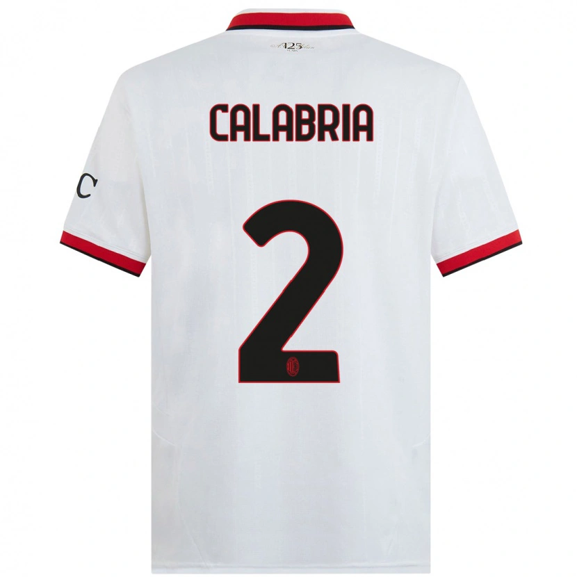 Danxen Dětské Davide Calabria #2 Bílá Černá Červená Daleko Hráčské Dresy 2024/25 Dres