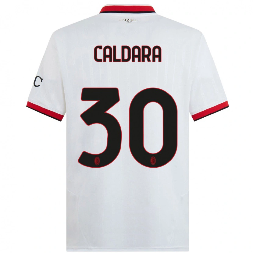 Danxen Dětské Mattia Caldara #30 Bílá Černá Červená Daleko Hráčské Dresy 2024/25 Dres