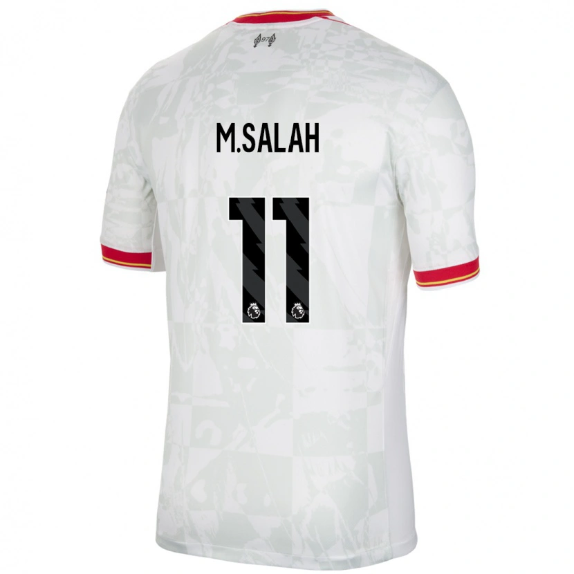 Danxen Dětské Mohamed Salah #11 Bílá Červená Černá Třetí Hráčské Dresy 2024/25 Dres