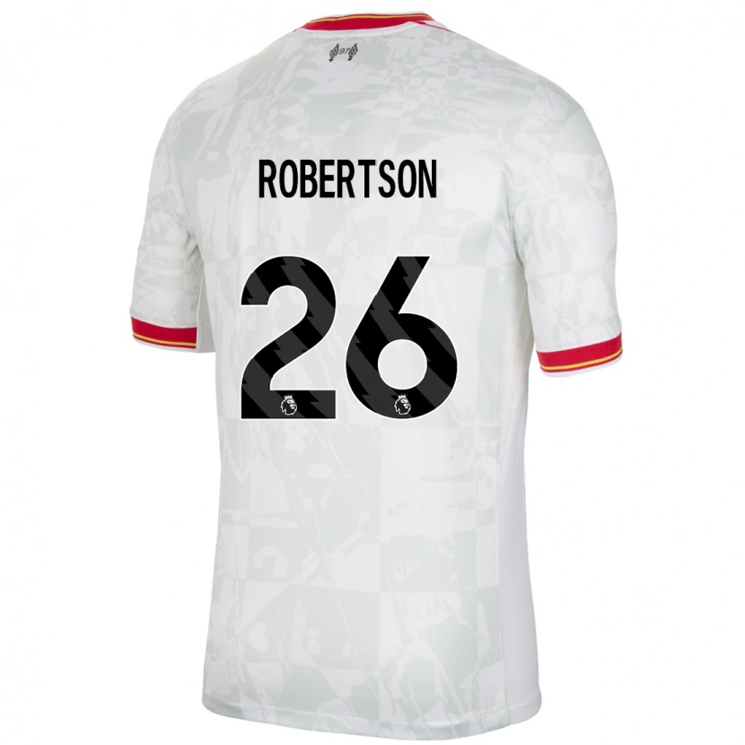 Danxen Dětské Andrew Robertson #26 Bílá Červená Černá Třetí Hráčské Dresy 2024/25 Dres