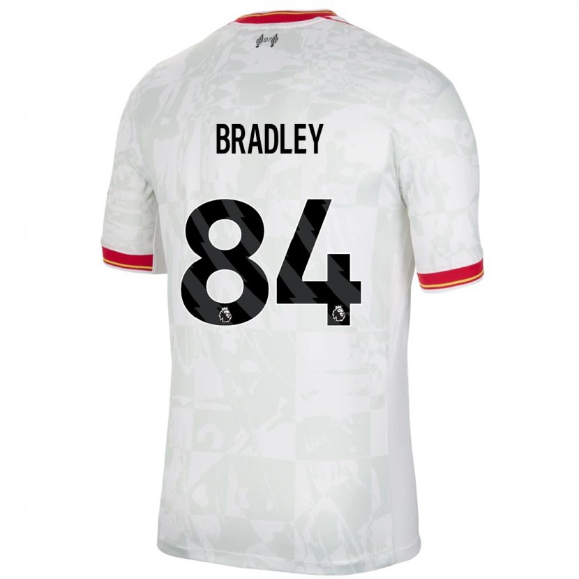 Danxen Dětské Conor Bradley #84 Bílá Červená Černá Třetí Hráčské Dresy 2024/25 Dres