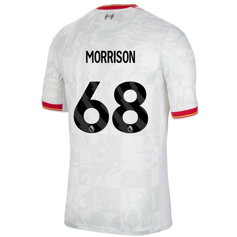 Danxen Dětské Kieran Morrison #68 Bílá Červená Černá Třetí Hráčské Dresy 2024/25 Dres