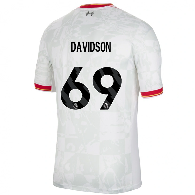 Danxen Dětské Josh Davidson #69 Bílá Červená Černá Třetí Hráčské Dresy 2024/25 Dres