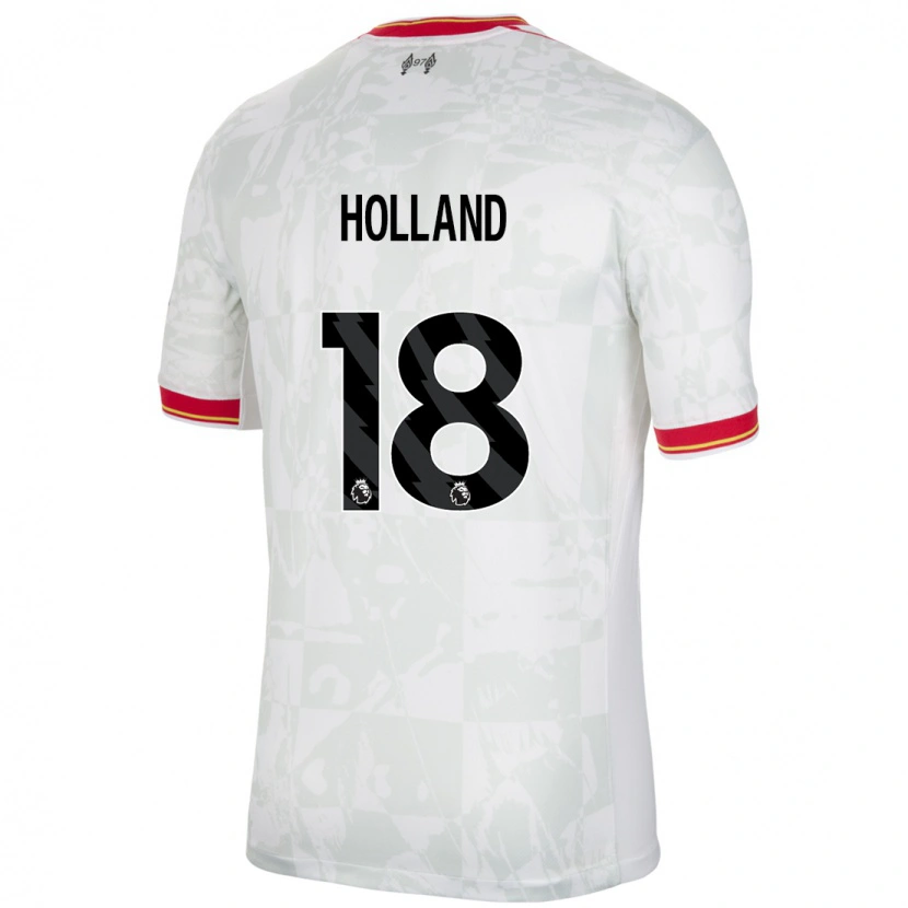 Danxen Dětské Ceri Holland #18 Bílá Červená Černá Třetí Hráčské Dresy 2024/25 Dres