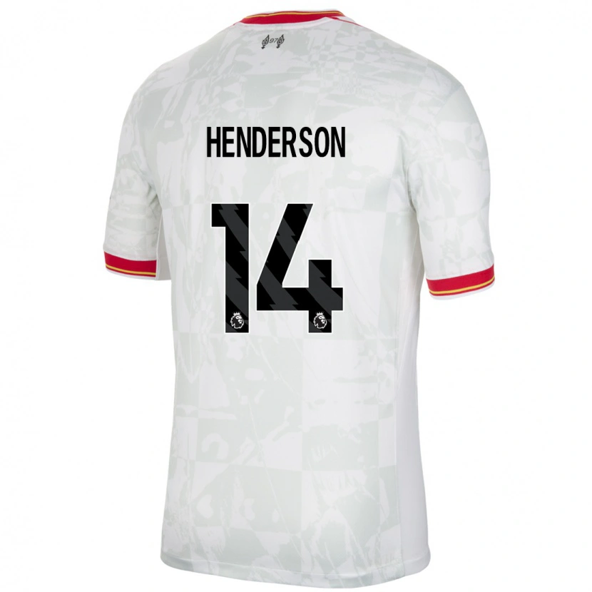 Danxen Dětské Henderson #14 Bílá Červená Černá Třetí Hráčské Dresy 2024/25 Dres