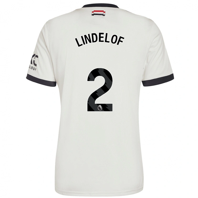 Danxen Dětské Victor Lindelöf #2 Off White Třetí Hráčské Dresy 2024/25 Dres