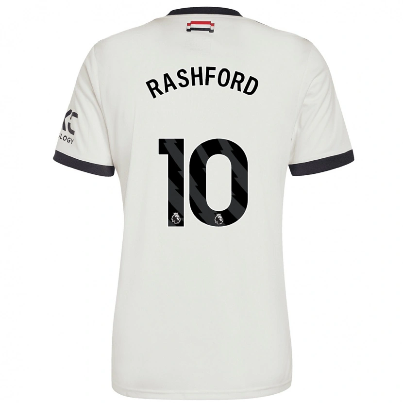 Danxen Dětské Marcus Rashford #10 Off White Třetí Hráčské Dresy 2024/25 Dres