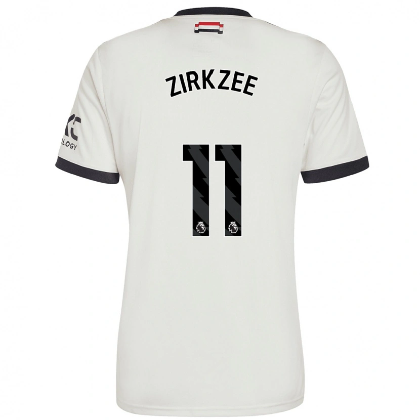 Danxen Dětské Joshua Zirkzee #11 Off White Třetí Hráčské Dresy 2024/25 Dres