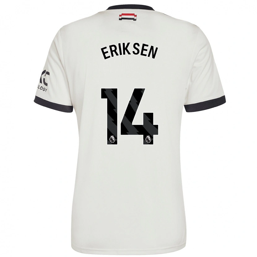 Danxen Dětské Christian Eriksen #14 Off White Třetí Hráčské Dresy 2024/25 Dres