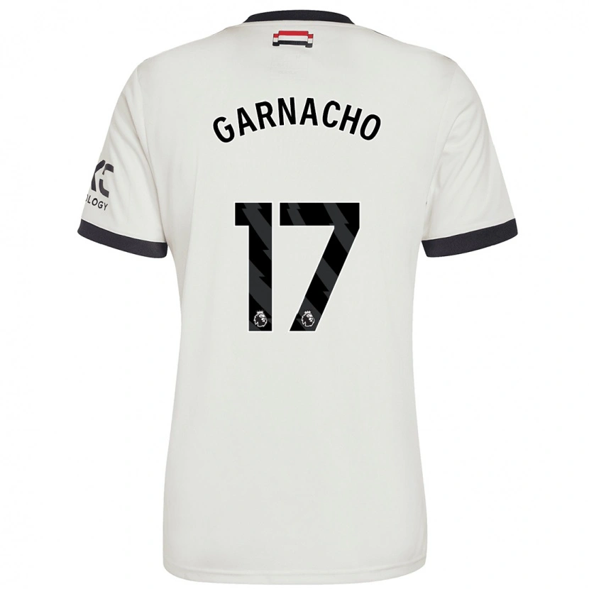 Danxen Dětské Alejandro Garnacho #17 Off White Třetí Hráčské Dresy 2024/25 Dres