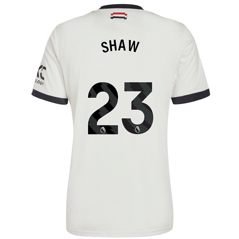 Danxen Dětské Luke Shaw #23 Off White Třetí Hráčské Dresy 2024/25 Dres