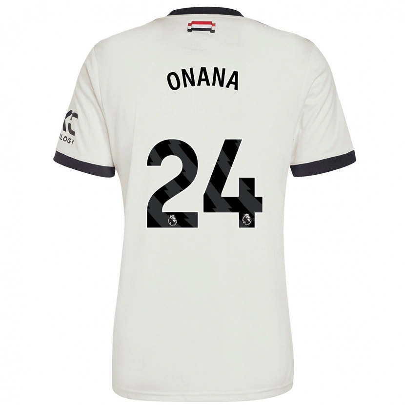 Danxen Dětské André Onana #24 Off White Třetí Hráčské Dresy 2024/25 Dres