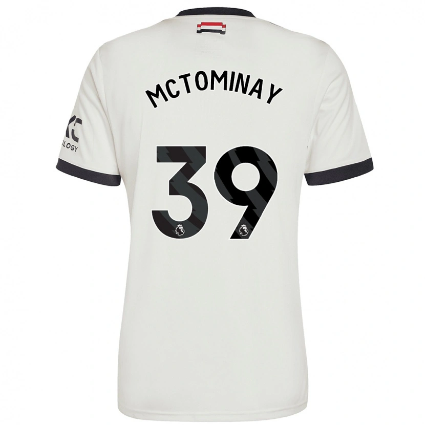 Danxen Dětské Scott Mctominay #39 Off White Třetí Hráčské Dresy 2024/25 Dres