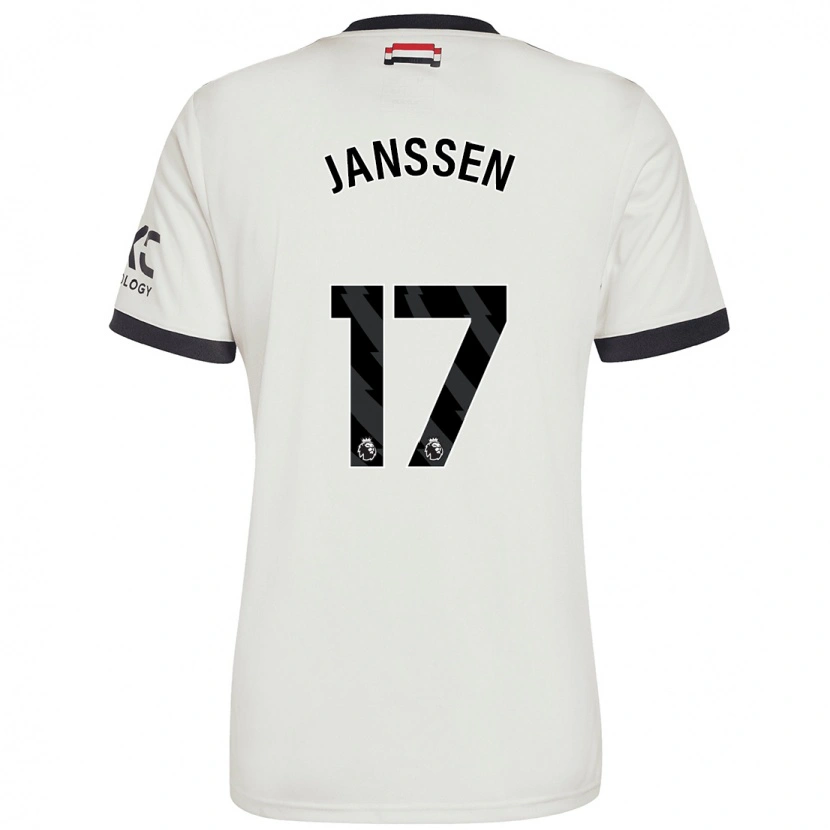 Danxen Dětské Dominique Janssen #17 Off White Třetí Hráčské Dresy 2024/25 Dres