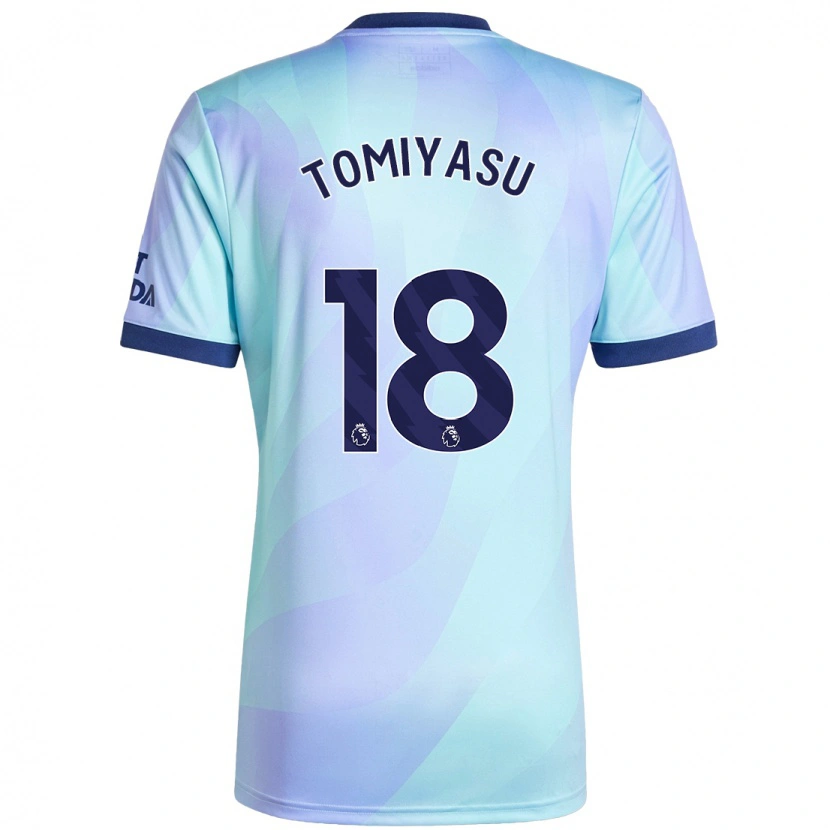 Danxen Dětské Takehiro Tomiyasu #18 Aqua Třetí Hráčské Dresy 2024/25 Dres