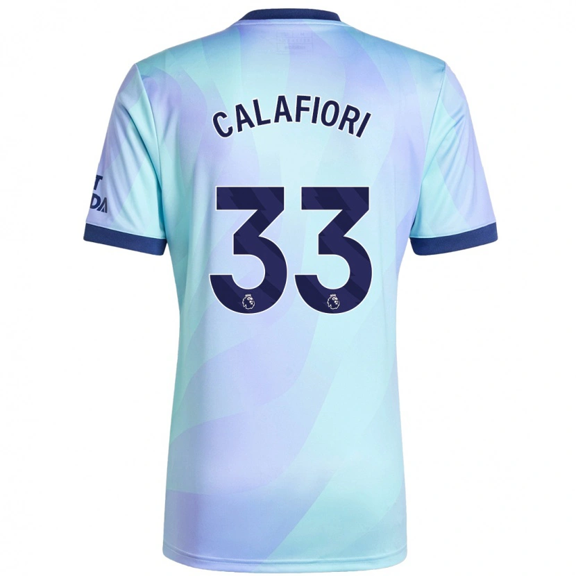 Danxen Dětské Riccardo Calafiori #33 Aqua Třetí Hráčské Dresy 2024/25 Dres