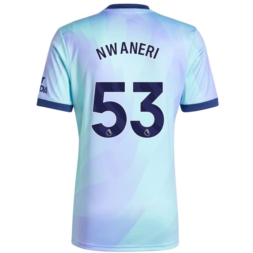 Danxen Dětské Ethan Nwaneri #53 Aqua Třetí Hráčské Dresy 2024/25 Dres