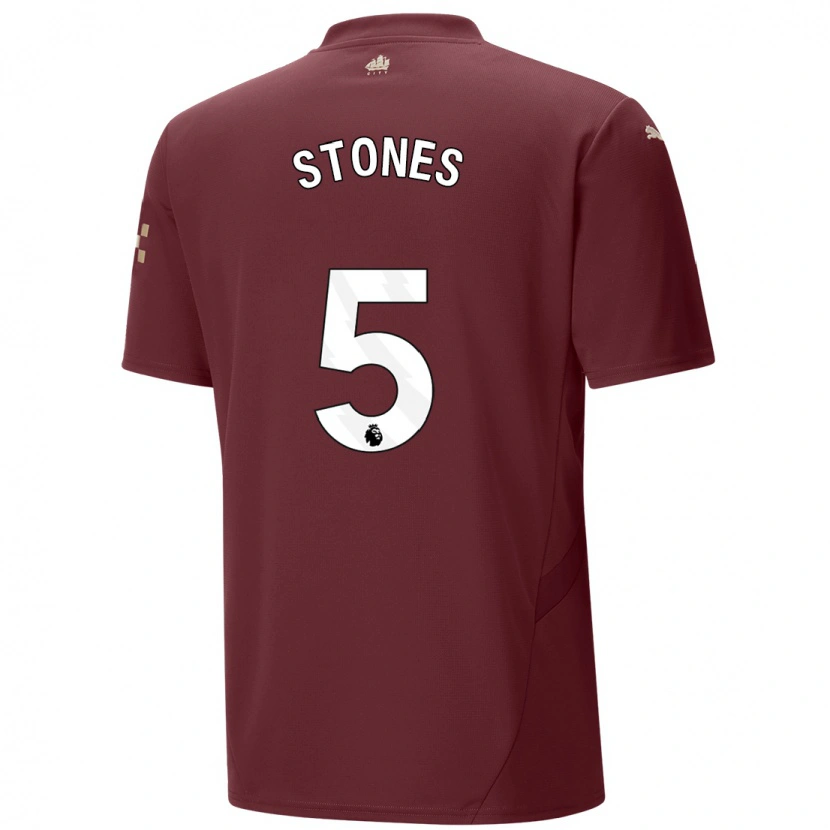 Danxen Dětské John Stones #5 Kaštanové Třetí Hráčské Dresy 2024/25 Dres