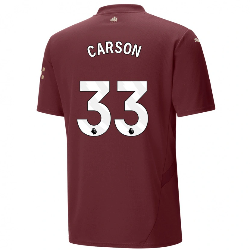 Danxen Dětské Scott Carson #33 Kaštanové Třetí Hráčské Dresy 2024/25 Dres