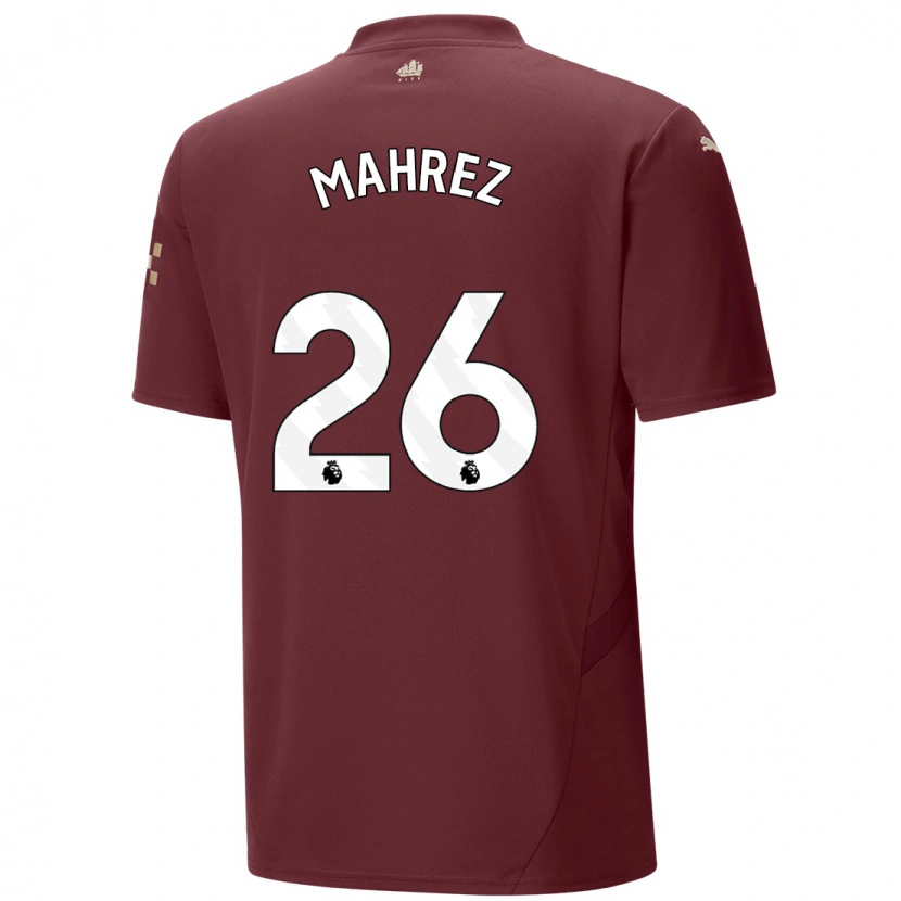 Danxen Dětské Riyad Mahrez #26 Kaštanové Třetí Hráčské Dresy 2024/25 Dres