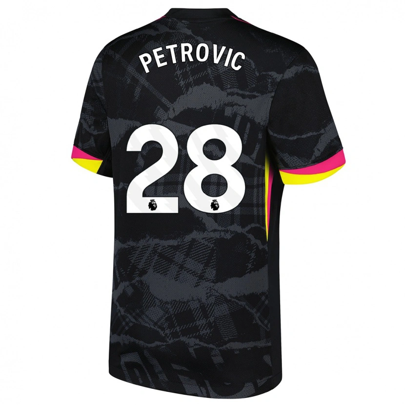 Danxen Dětské Djordje Petrovic #28 Černá Růžová Třetí Hráčské Dresy 2024/25 Dres