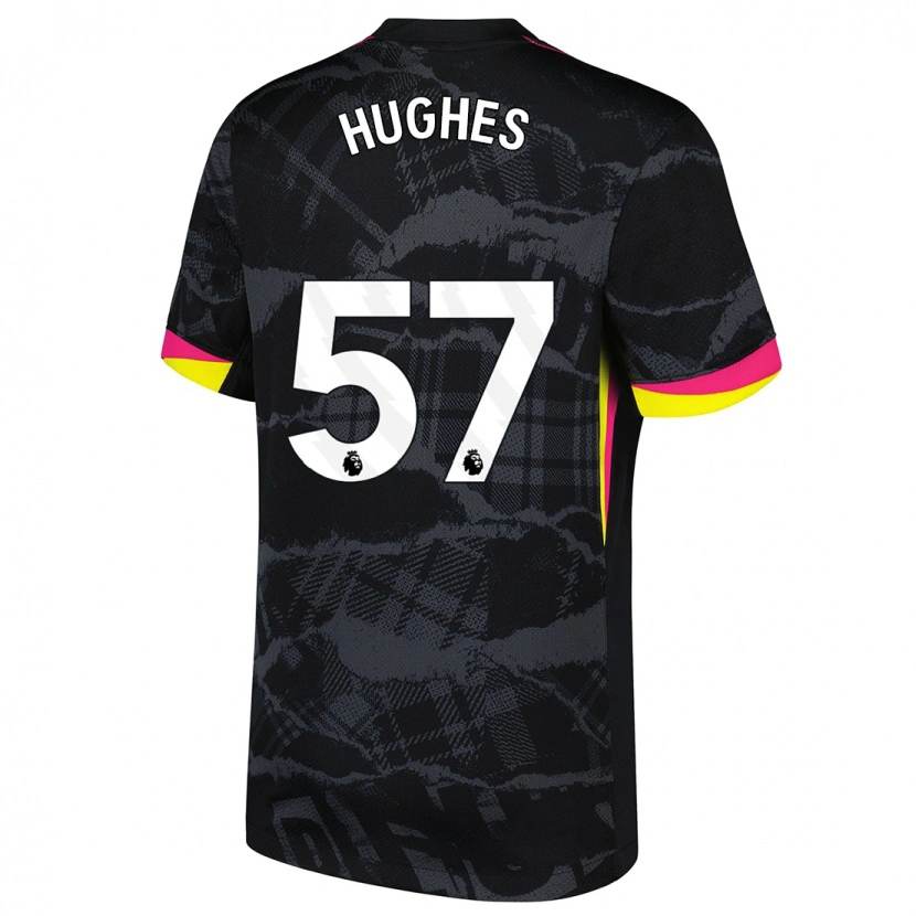 Danxen Dětské Brodi Hughes #57 Černá Růžová Třetí Hráčské Dresy 2024/25 Dres